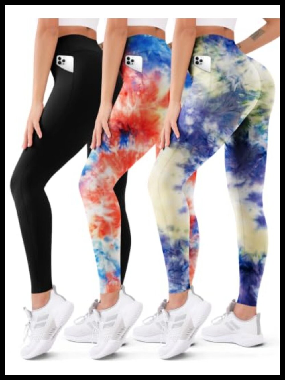3 Pack High Waisted Butt Lift Leggings Non See-Through Workout Yoga Pants